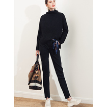 AI winter god pants plus velvet warm jeans a winter high stretch not tight thin straight pencil pants