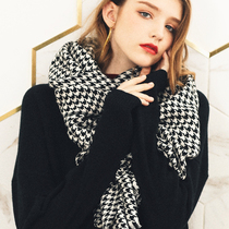 AI Australian Merino wool scarf This years hot classic houndstooth hand-made autumn and winter wild shawl