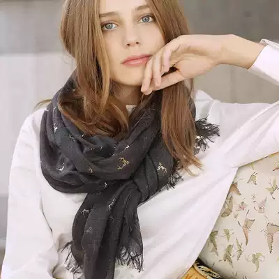AI scarf women's early autumn cotton linen scarf shawl dual-purpose literary long version of wild silk scarf female Korean small silk scarf