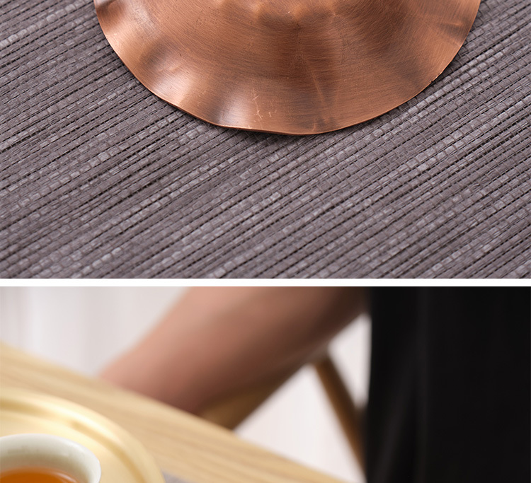 Copper pure Copper cup mat sample tea cup saucer ceramic story Japanese tea taking insulation prevent hot kung fu tea accessories