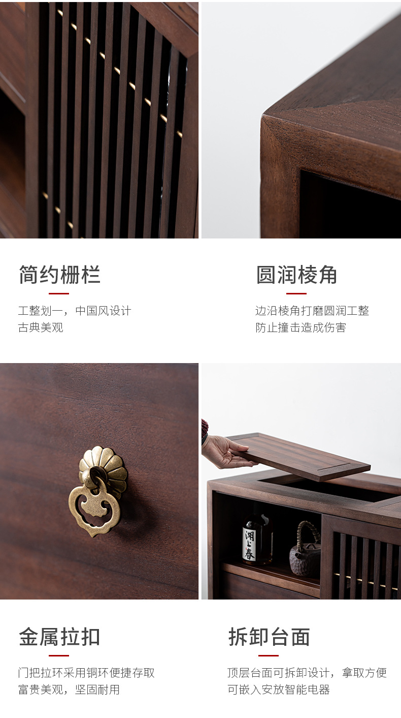 Story of pottery and porcelain tea set to receive ark, walnut real wood, show dust tea kettle of new Chinese style tea sets tea car sitting room