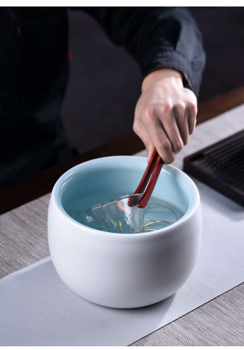 In hot tea to wash to the writing brush washer from household ceramics story basin of large cylinder for wash cup water jar XiCha ware tea accessories