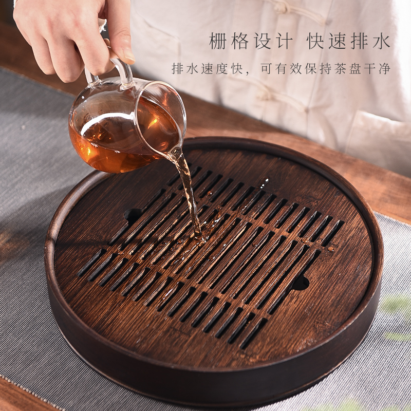 The Story of pottery and porcelain tea tray of household solid wood tea light small key-2 luxury modern kung fu tea set waterlogging under caused by excessive rainfall water tea tray