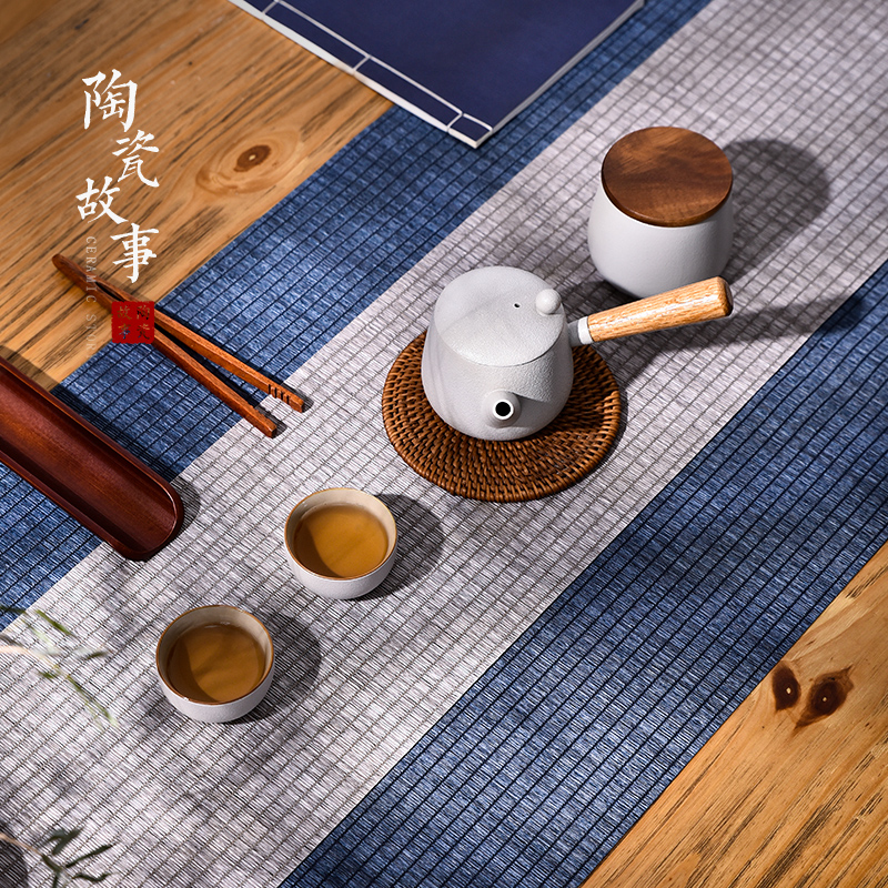 The Story of pottery and porcelain tea mat bamboo tea towel cloth waterproof as high - end tea tray with Japanese zen Chinese tea taking
