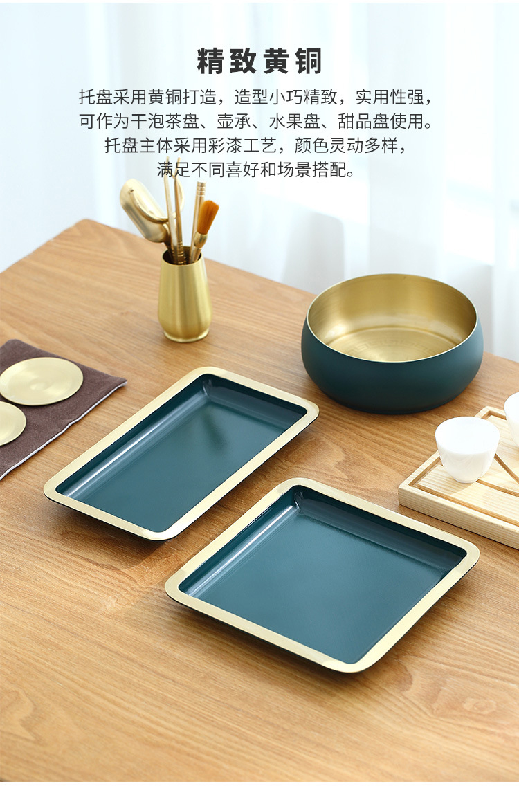 Ceramic story pure copper tray was dry tea tea tray cups one I and contracted with Japanese kung fu tea set