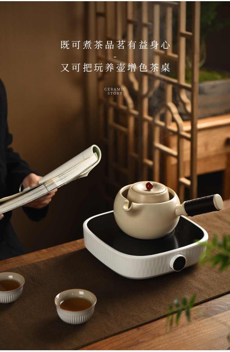 Electric ceramic story TaoLu cooking pot set the home side of single pot boil soda glaze Japanese tea ware ceramic teapot