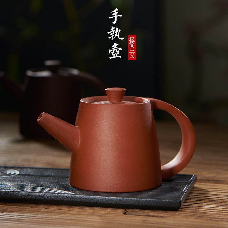 Yixing it kung fu tea set undressed ore old zhu purple clay mud pure manual small household teapot