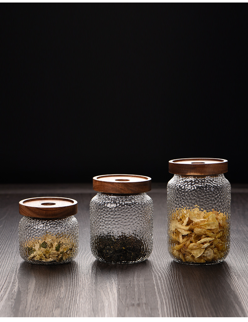 Ceramic story glass tea pot small portable storage POTS household mini tea sealed moisture - proof preservation tank
