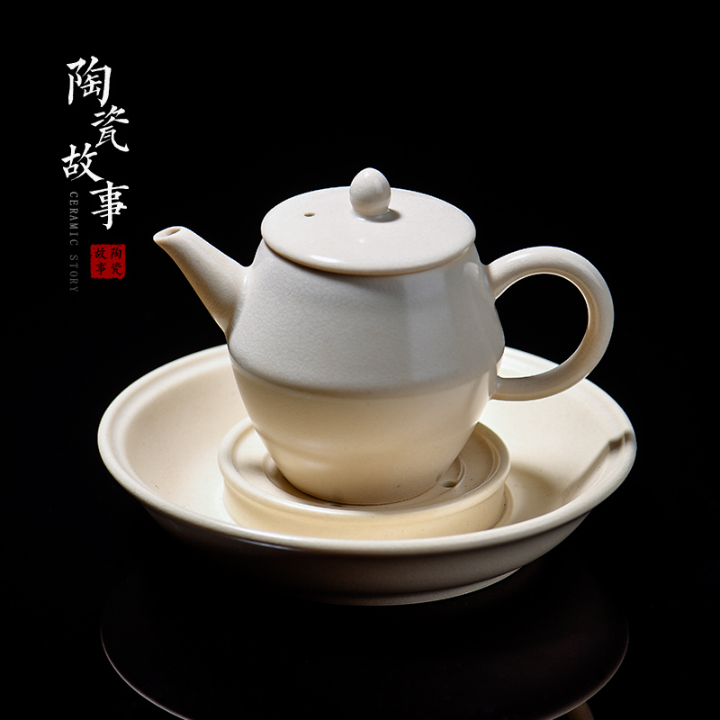 The Story of pottery and porcelain ceramic teapot one single pot with the sketch pot set with kung fu tea set soda ash glaze teapot