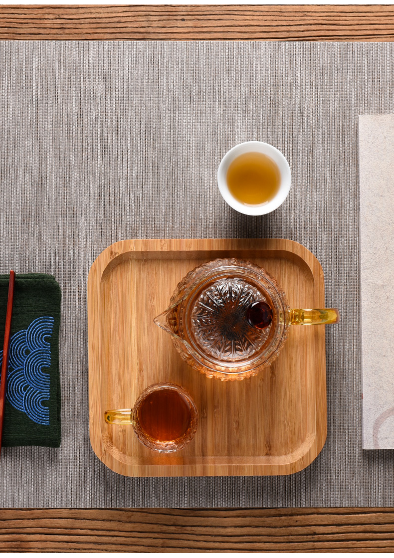 Ceramic story bamboo tray was solid wood tea tea tray was home small fruit bowl Japanese heavy wood dry mercifully tea accessories