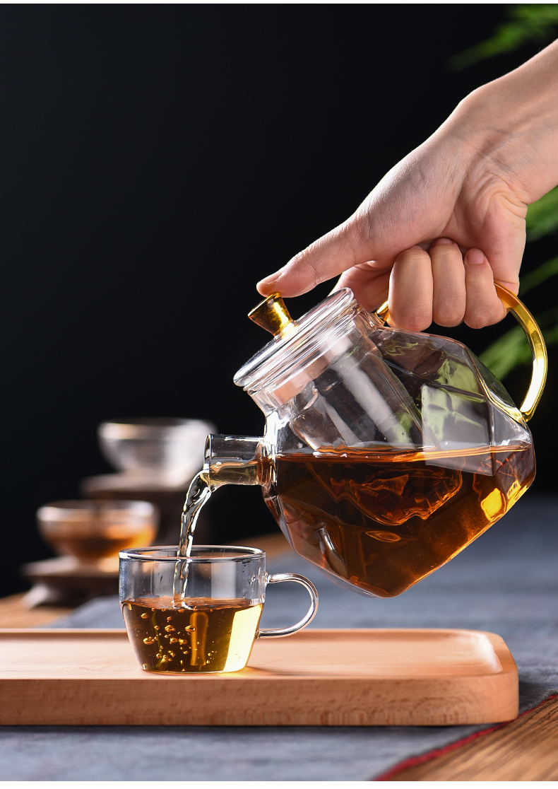 Ceramic story glass teapot tea separation teapot home filtration thickening of black tea tea sets flower pot