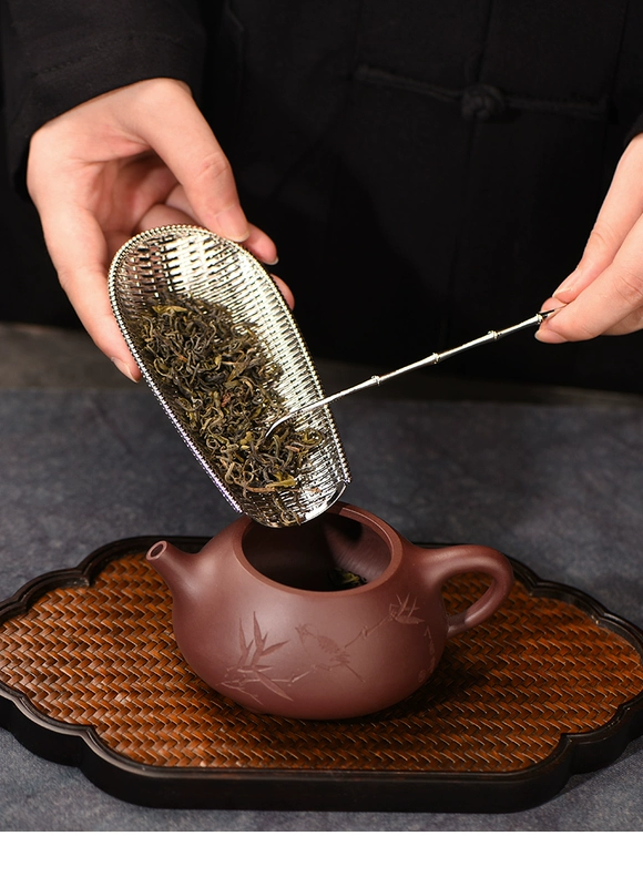 Trà là muỗng cà phê trà xẻng trà sen đặt trà sáu người đàn ông bằng không với muỗng trà kungfu bộ phụ kiện trà muỗng - Trà sứ
