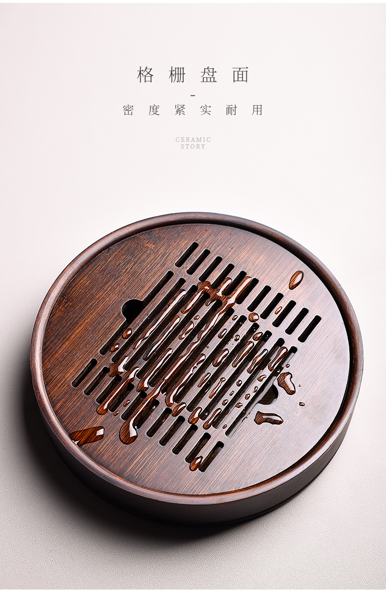 The Story of pottery and porcelain tea tray of household solid wood tea light small key-2 luxury modern kung fu tea set waterlogging under caused by excessive rainfall water tea tray