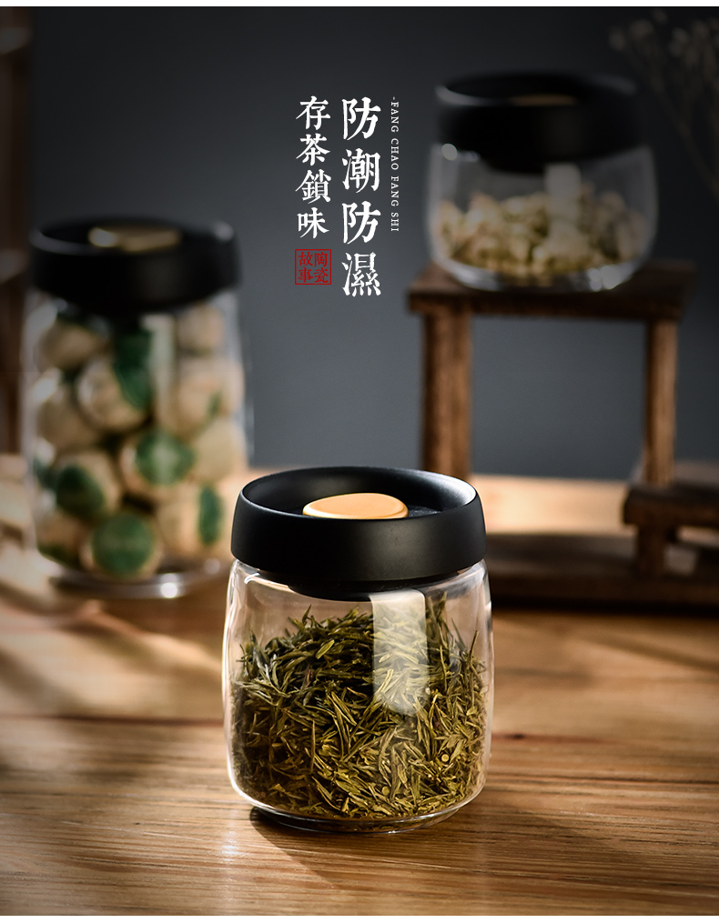 Ceramic story vacuum store as cans pu - erh tea caddy fixings household glass seal with Japanese small POTS