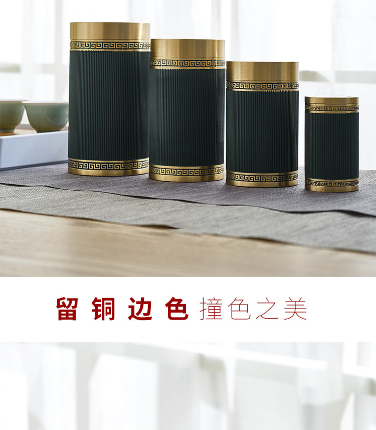Pure brass ceramic story pu 'er tea pot size seal storage POTS stock POTS kung fu tea accessories