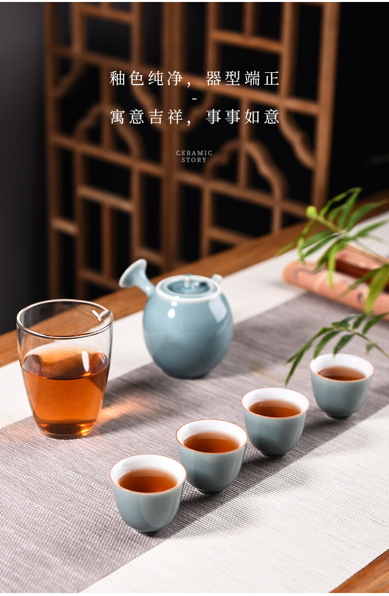 The Story of pottery and porcelain tea sets of household light cup high - grade gift boxes and decoration of Chinese style office receive a visitor kung fu tea set