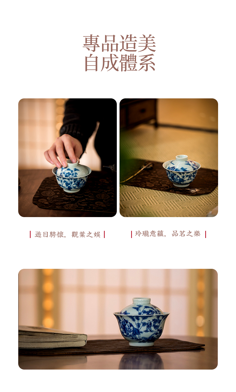 High - end checking hand - made ceramic story town tureen three tureen tureen only a single bamboo baby play