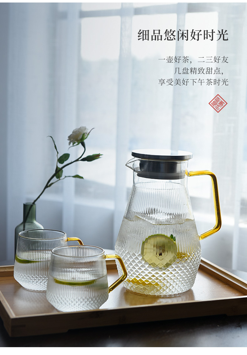 Ceramic cool story glass kettle high - temperature household super capacity thickening cold cold boiled water kettle cup suits for