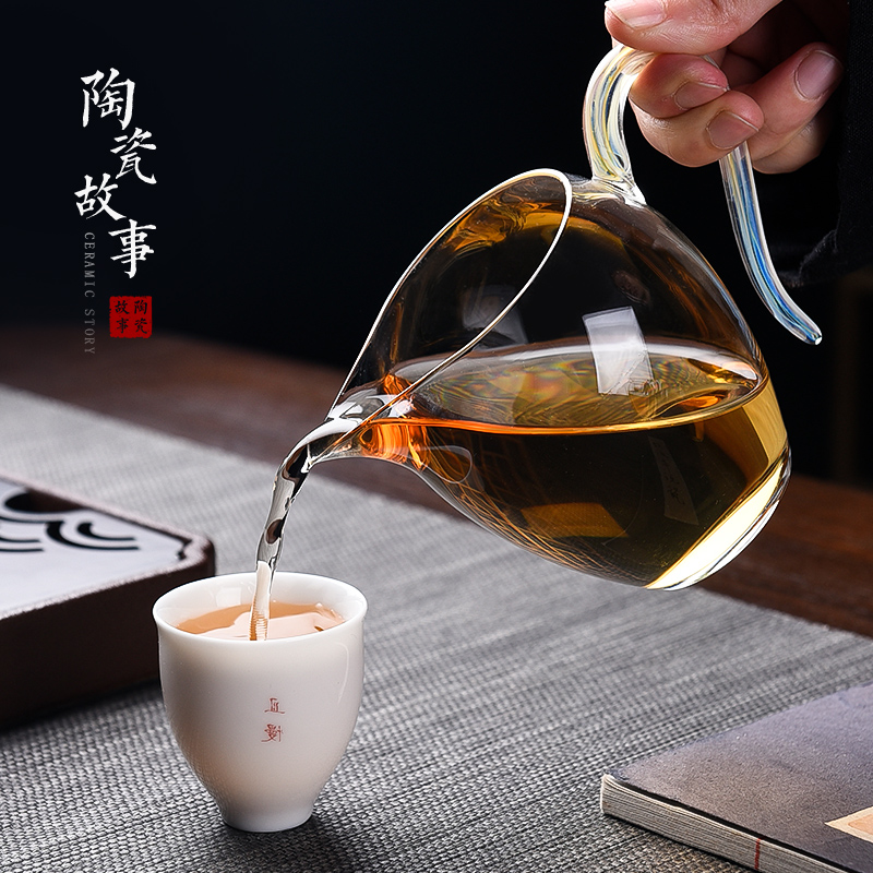 Ceramic fair story glass cup upset manual upscale portion of heat - resistant and cup of tea) kung fu tea accessories