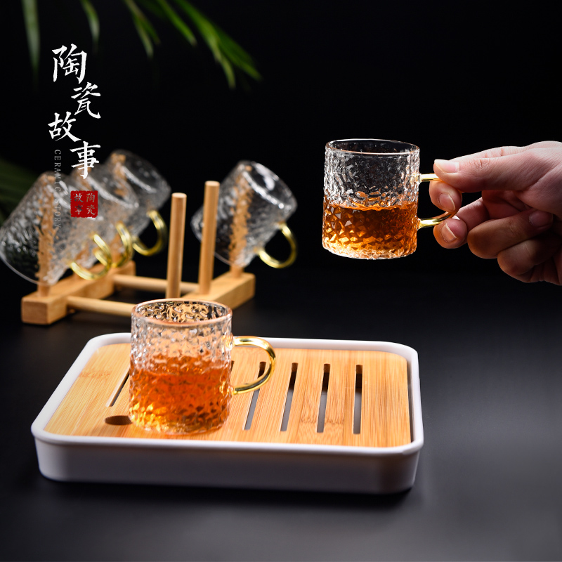 Ceramic story glass cups suit household take take beverage holder tea kungfu tea cup 6 pack sample tea cup