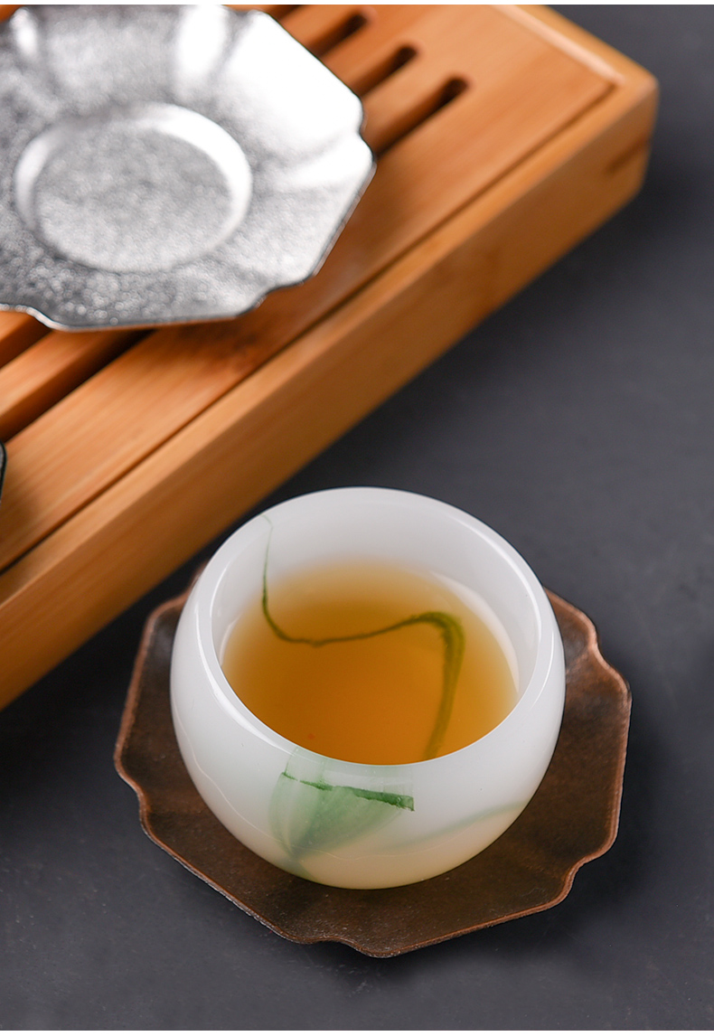 Ceramic story ideas or golden cup mat cup tray antiskid insulated pad retro kung fu tea tea accessories