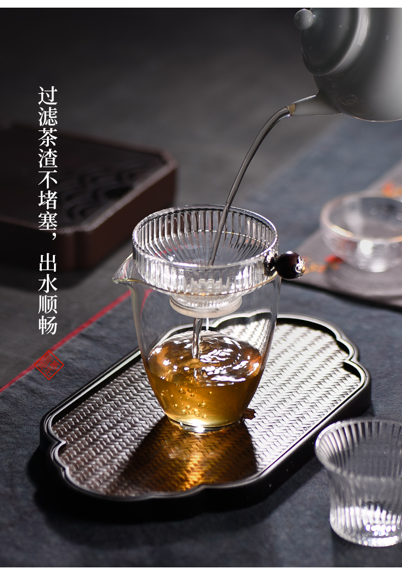 The Filter creative Japanese vertical stripes story glass) exchanger with the ceramics high temperature resistant) gauze tea accessories