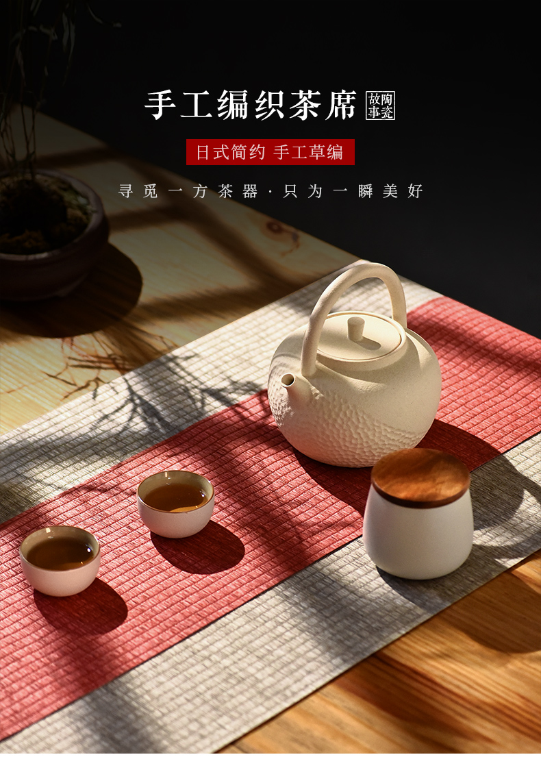 The Story of pottery and porcelain tea mat bamboo tea towel cloth waterproof as high - end tea tray with Japanese zen Chinese tea taking