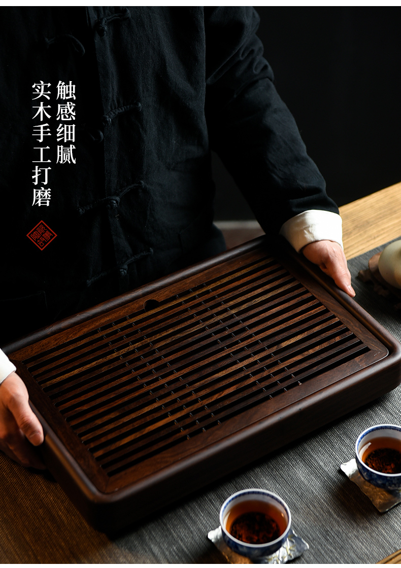 Ceramic story home small tea table plate of I and contracted drop ground dry terms wood kung fu tea set solid wood pallets