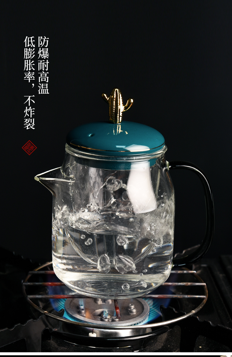 Ceramic story glass teapot high - temperature thickening household filter teapot Ceramic flower pot set