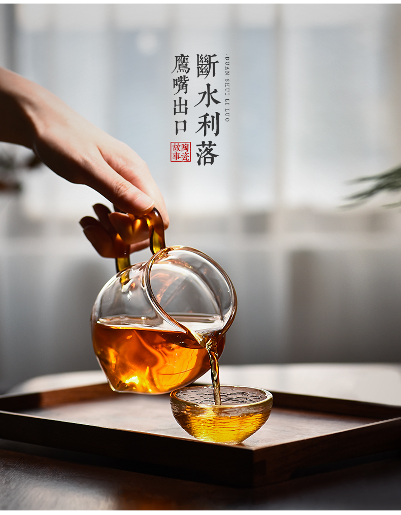 Ceramic fair story glass cup more Japanese high - end tea kelp handle a single male cup tea tea set points