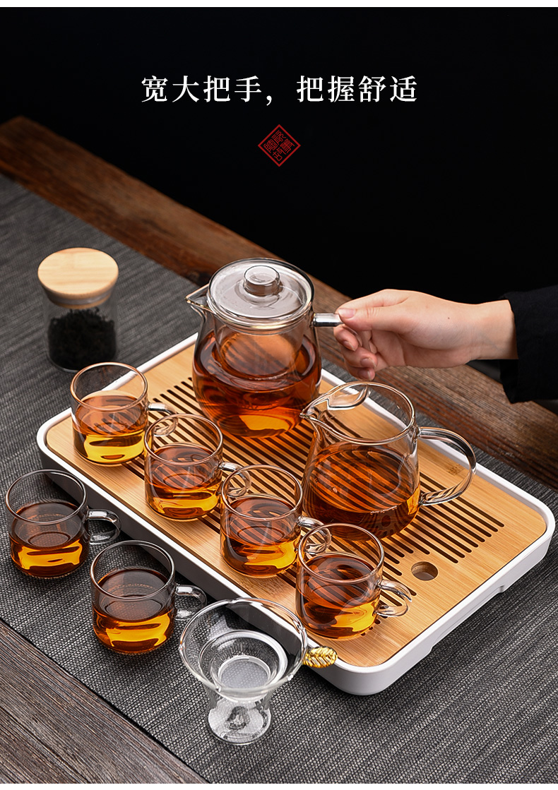 Ceramic story glass teapot suit kung fu tea cup home office contracted sitting room tea tea tray