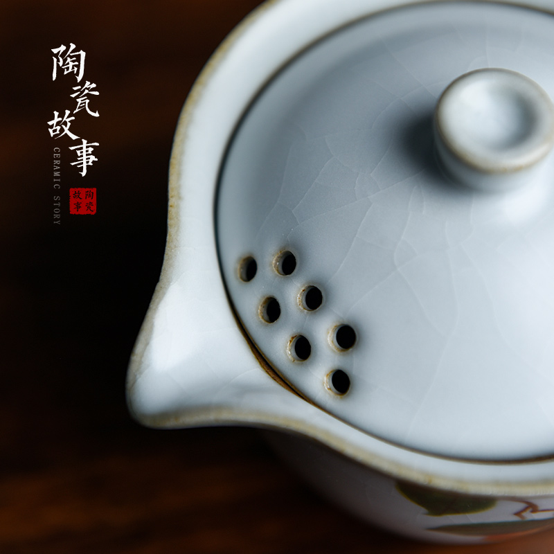 Ceramic story is suing travel tea set suit portable kung fu to crack a cup of tea a pot of two cups of the receive package