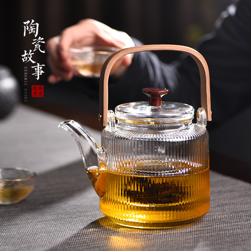 Ceramic story cooking pot glass kettle high - temperature household teapot single pot of tea set electric TaoLu boil tea