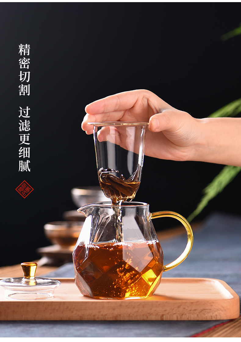 Ceramic story glass teapot tea separation teapot home filtration thickening of black tea tea sets flower pot