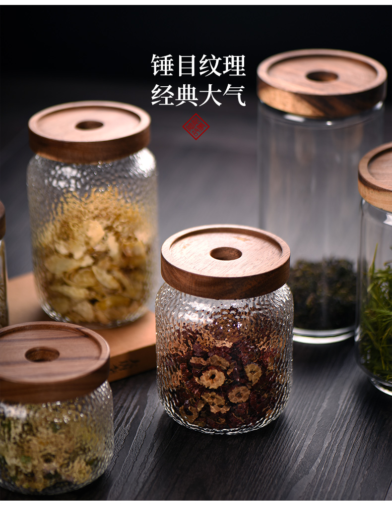 Ceramic story glass tea pot small portable storage POTS household mini tea sealed moisture - proof preservation tank