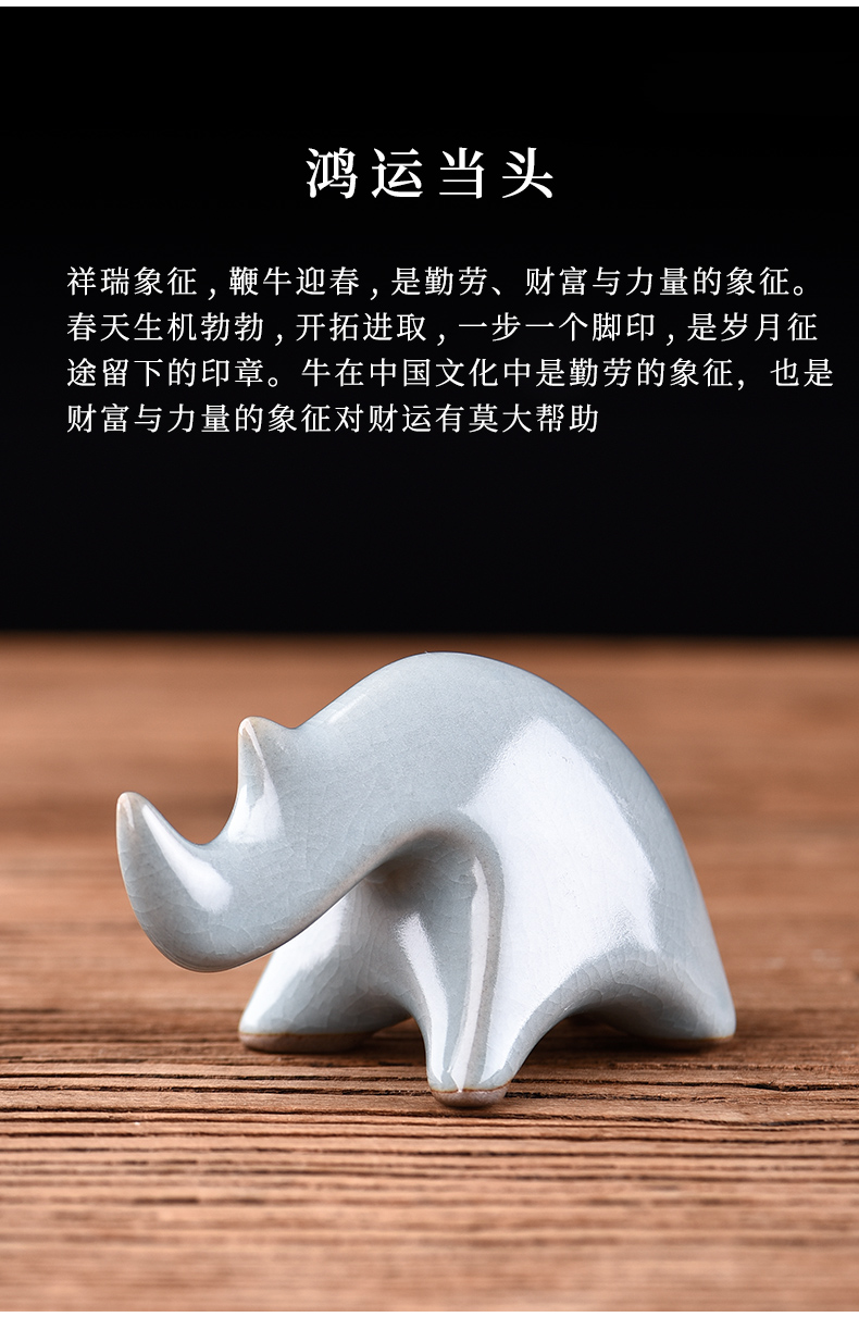 Ceramic pet furnishing articles zen tea taste express boutique story tea to keep color character lucky cow and tea table