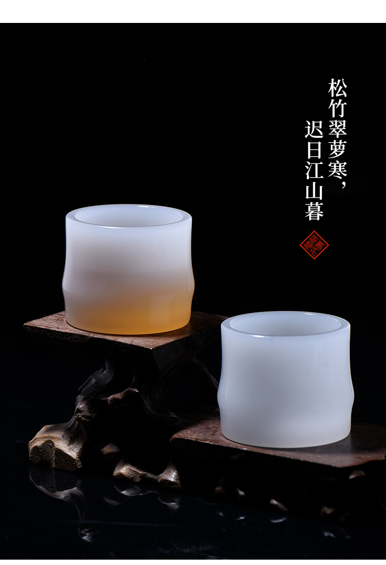 The Sample tea cup white porcelain ceramic story jade porcelain cup bamboo cup single cup small masters cup coloured glaze kung fu tea cups