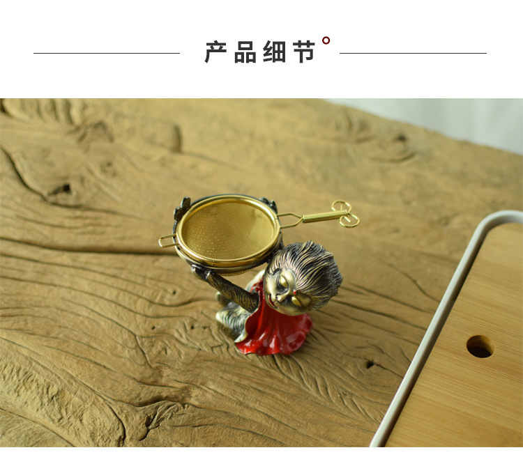 Stainless steel, ceramic stories) Japanese kung fu tea tea filter accessories spirit monkey copper base