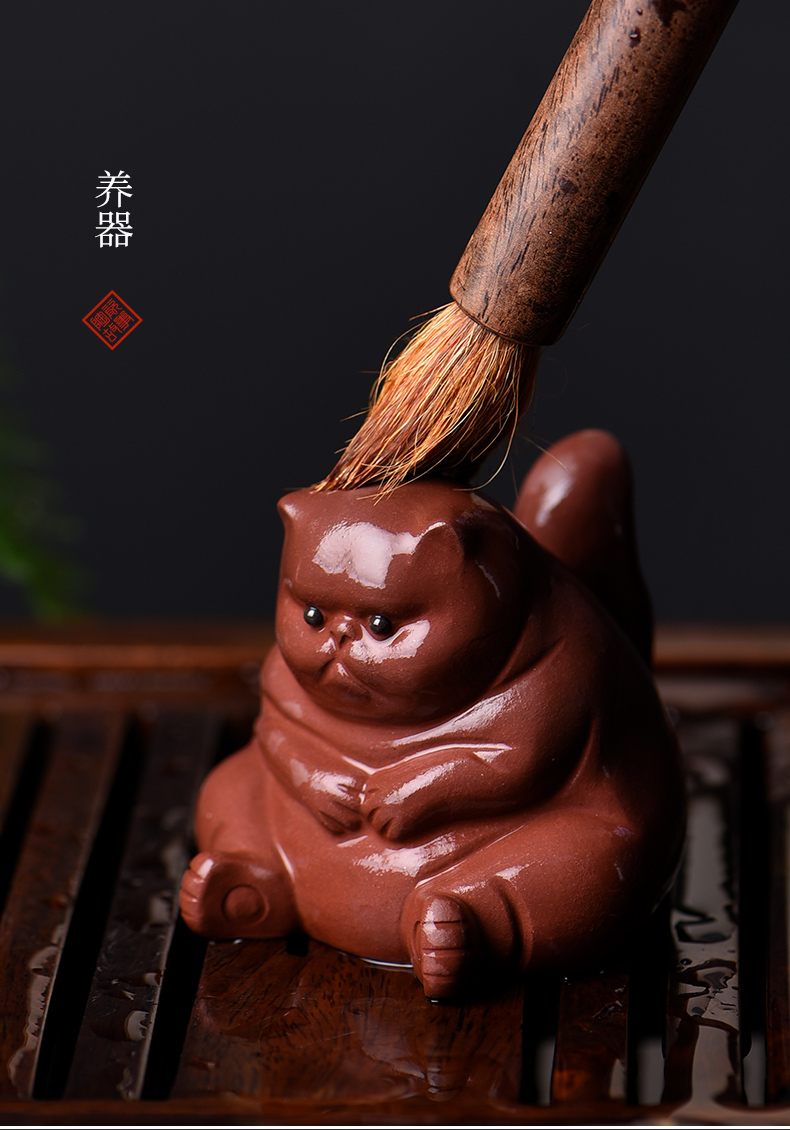 Ceramic story of pet cat violet arenaceous tea to keep fine tea tea tea table furnishing articles zen kung fu tea accessories