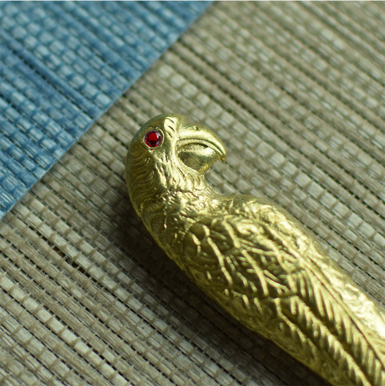 Ceramic story's brass parrot dao pu 'er tea, black tea brick picked tea ChaZhen cone 6 gentleman kung fu tea tea accessories