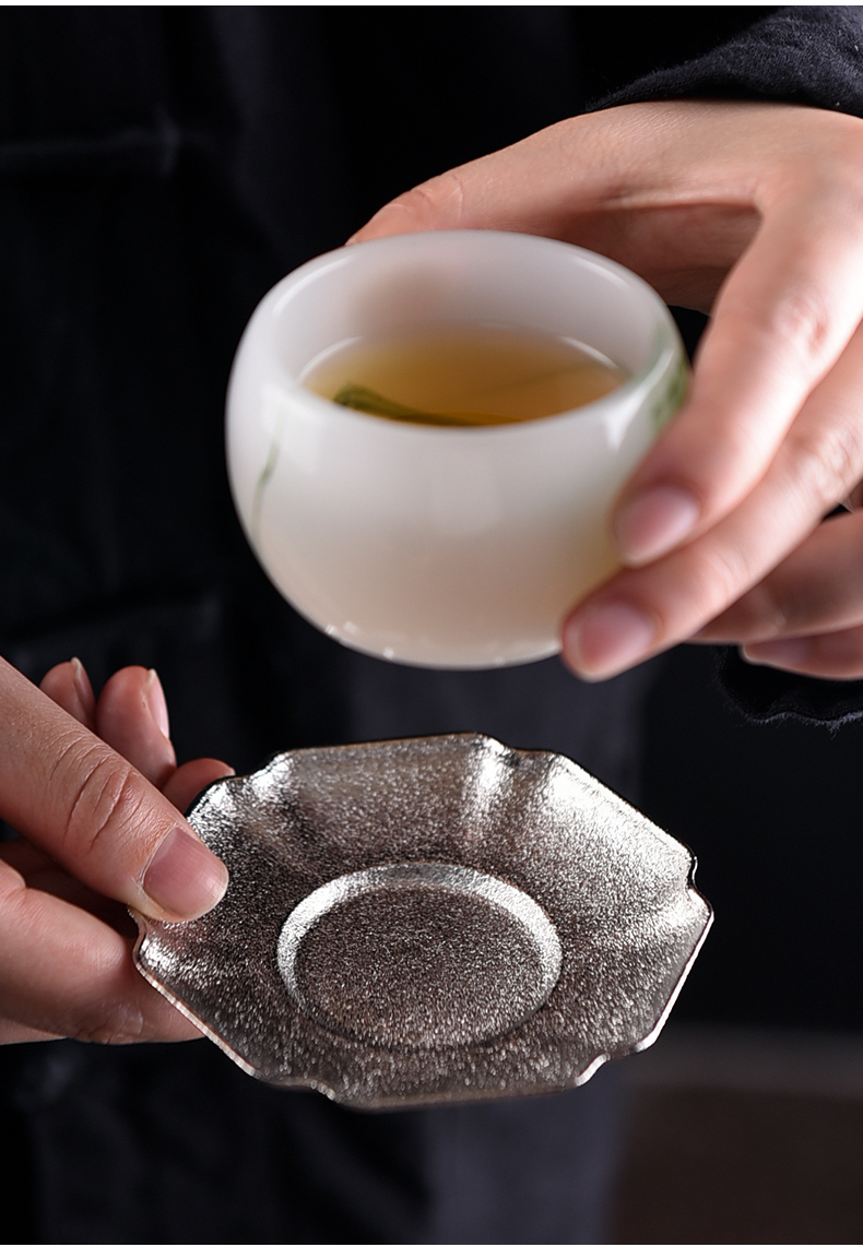 Ceramic story ideas or golden cup mat cup tray antiskid insulated pad retro kung fu tea tea accessories