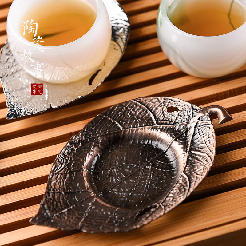 Ceramic story ideas or golden cup mat cup tray antiskid insulated pad retro kung fu tea tea accessories