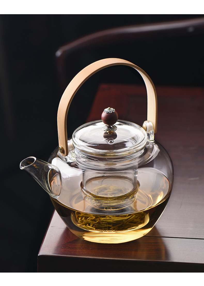Japanese cooking pot glass teapot high - temperature household bamboo girder filtering pot of tea steamer TaoLu boiled tea machine
