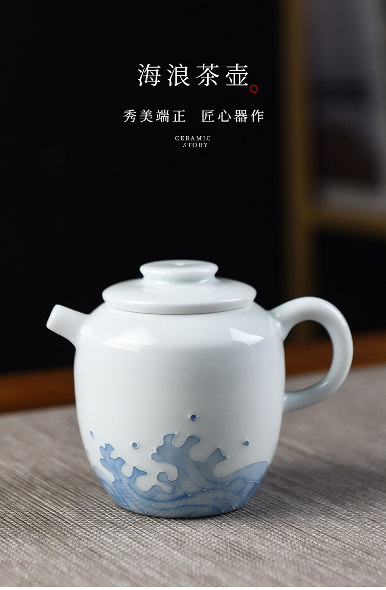 Story of pottery and porcelain of jingdezhen porcelain teapot single pot home of kung fu tea set manually high - grade ceramic small teapot