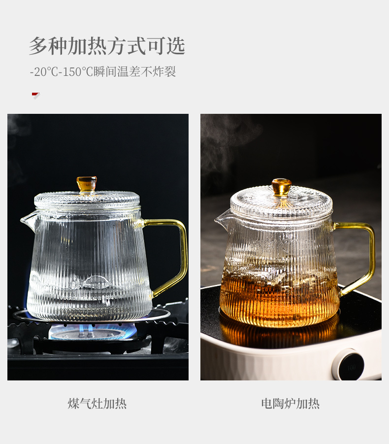 Ceramic story glass teapot high - temperature thickening filtration teapot household Japanese tea tea set