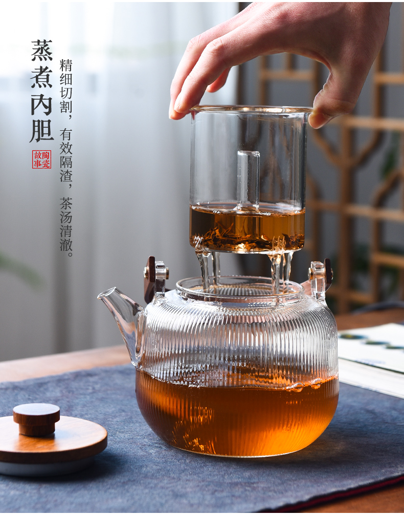 Ceramic cooking pot story single pot of electric TaoLu boiled tea boiled tea stove glass tea set more heat kettle