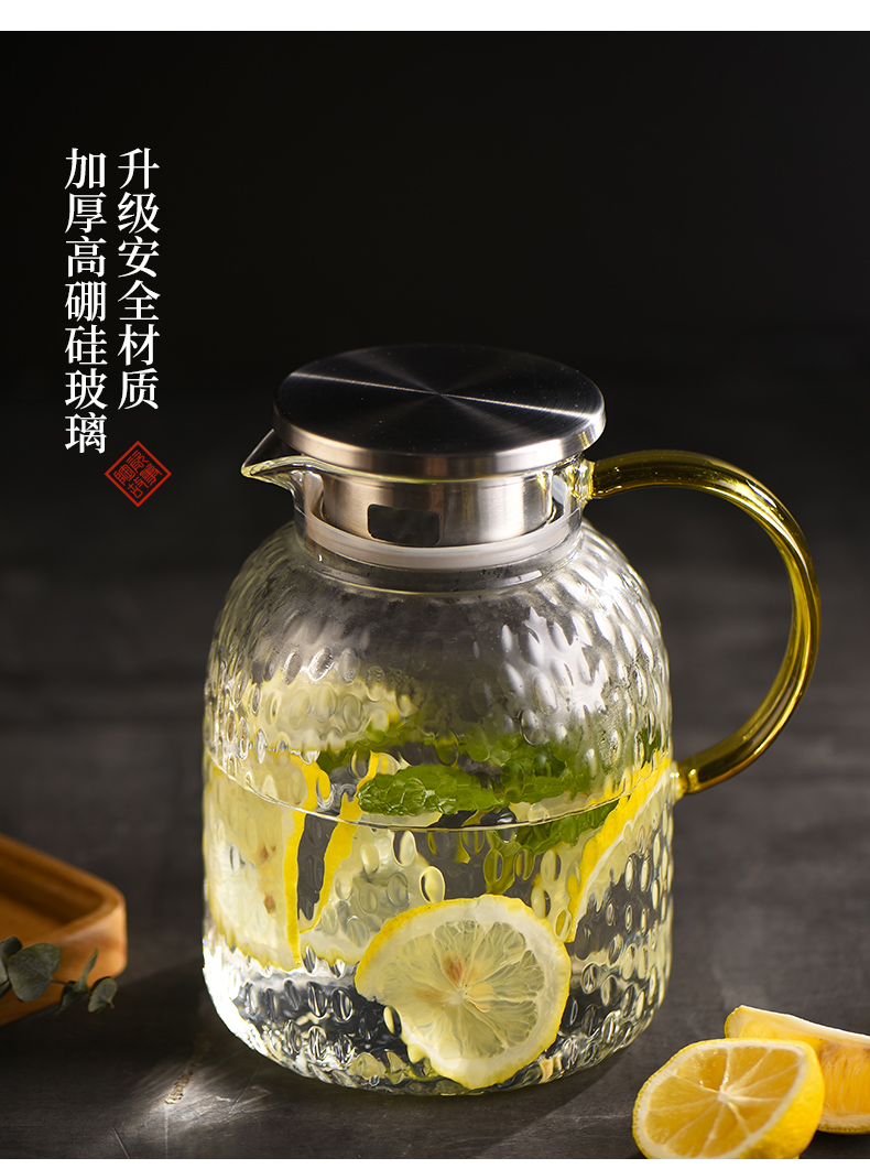 Cold ceramic story glass kettle domestic high - temperature explosion - proof a glass pot of Nordic creative cool suit kettle