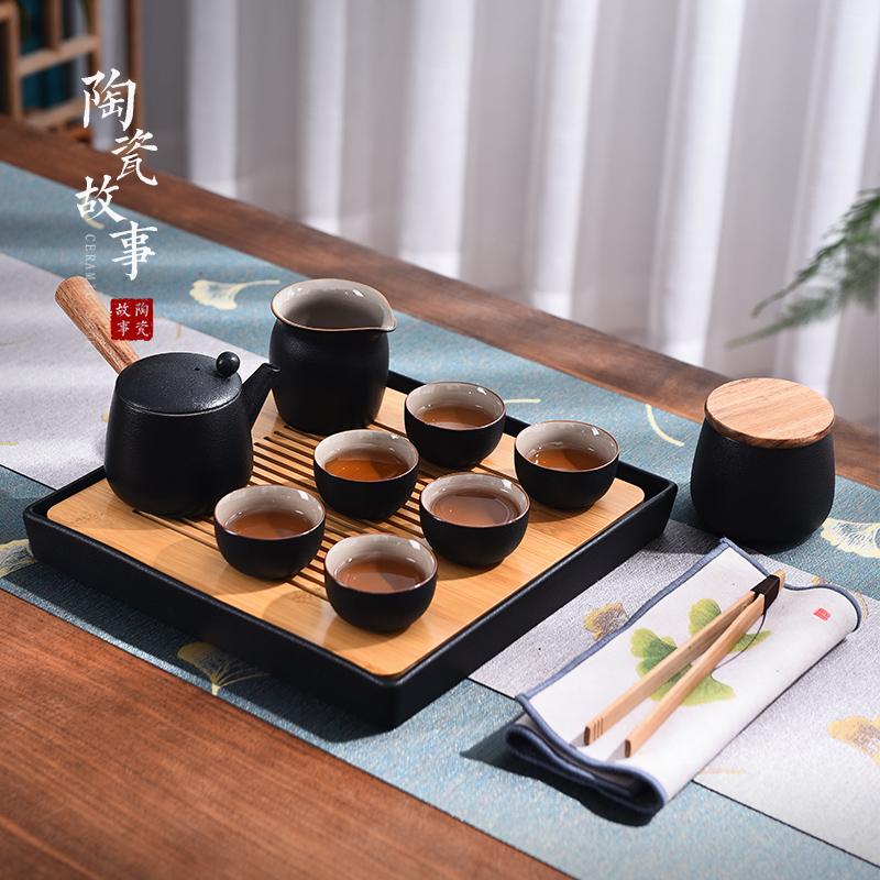 The Story of pottery and porcelain tea set suit small home sitting room tea tray teapot tea tea light key-2 luxury box kung fu tea set