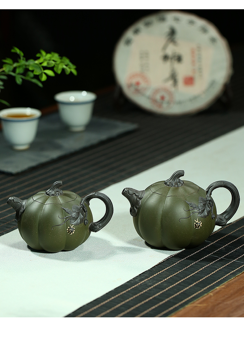Yixing are it by the manual undressed ore chlorite pumpkin teapot kung fu tea set home outfit