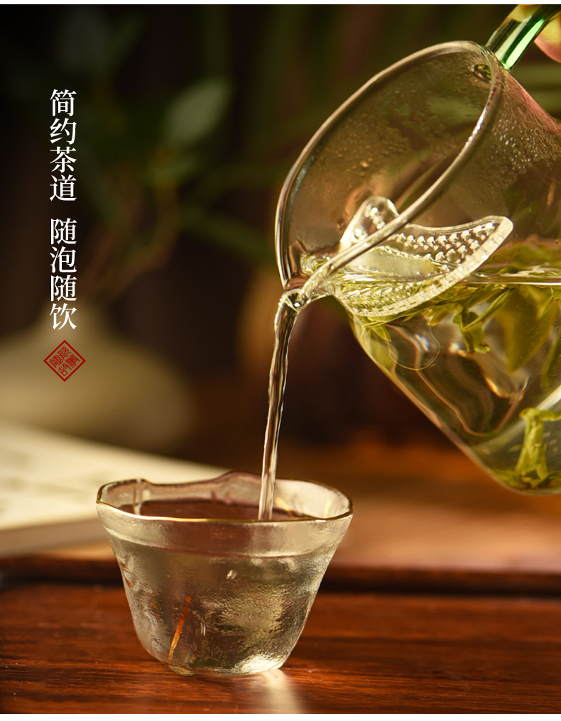 Glass ceramic stories crescent) thickening integrative heat separation tea tea fair keller cup tea ware